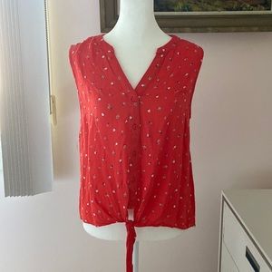Lucky Brand Sleeveless Red Blouse